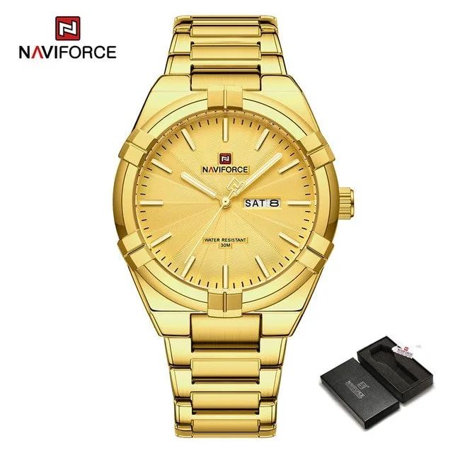 Naviforce 9218 CH For Men- Gold