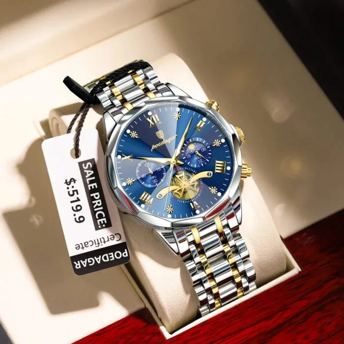 Poedagar 938 For Men - Silver Gold Blue