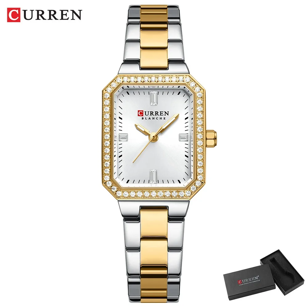 Curren 9102 CH For Women - Silver Gold White