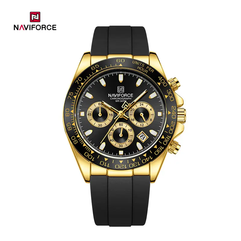 Naviforce 8054 For Men- Black Gold