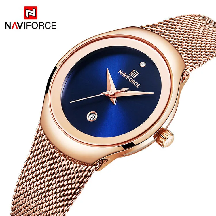 Naviforce 5004 For Women - RoseGold Blue