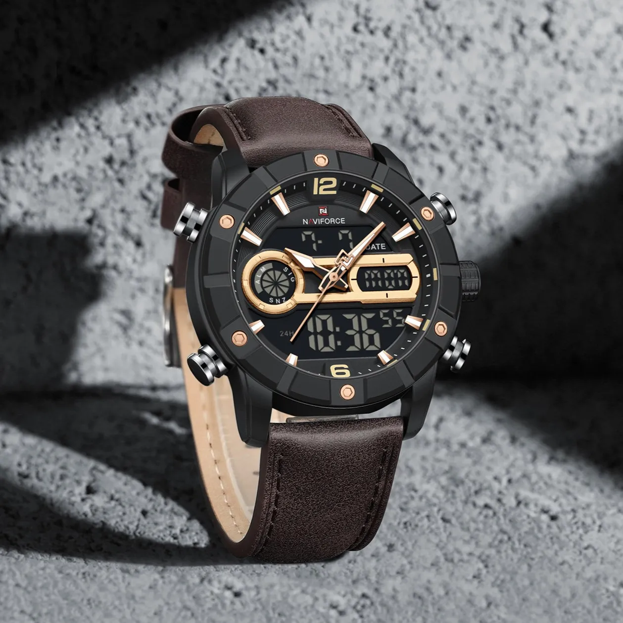 Naviforce 9263 For Men- Brown