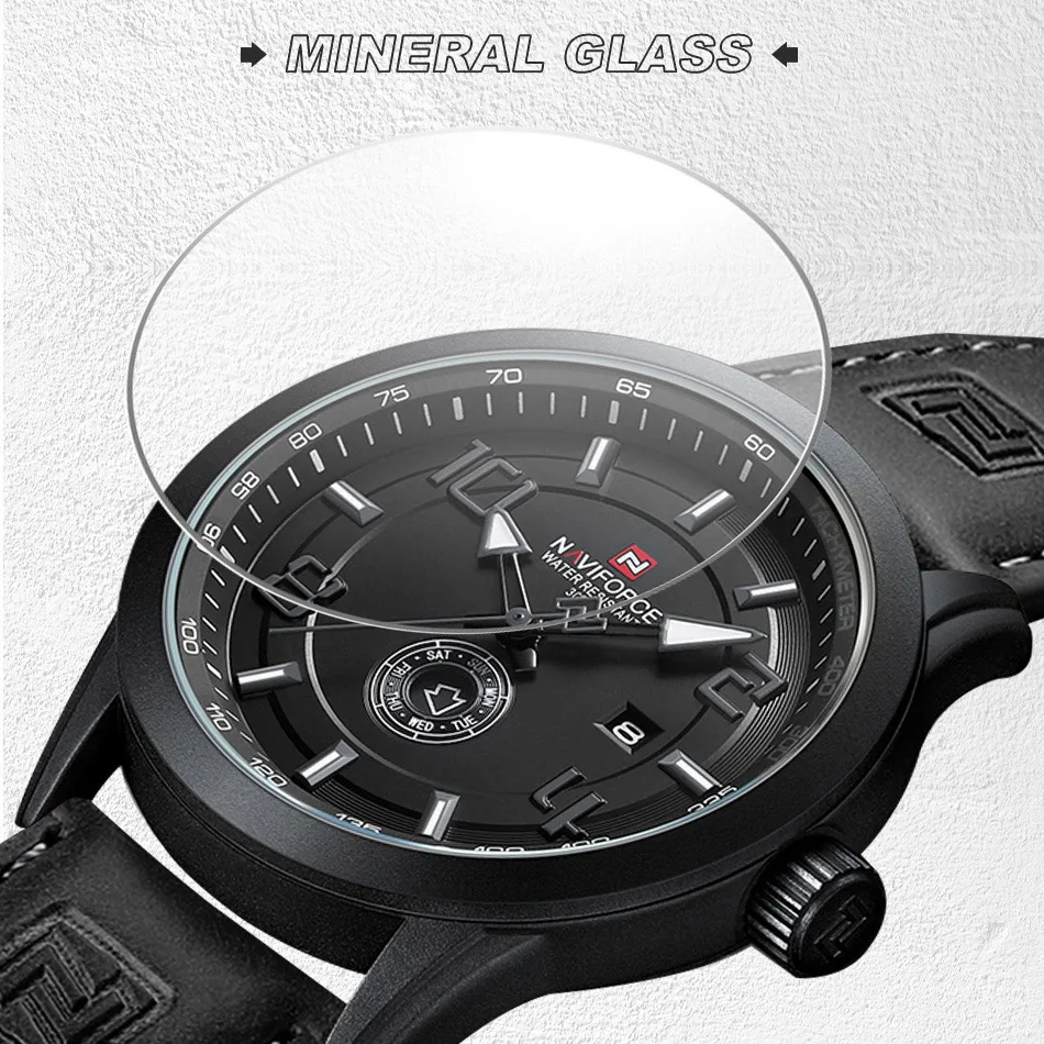 Naviforce 9229 For Men- Black Gray