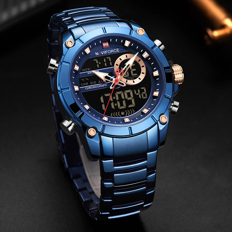 Naviforce 9163 CH For Men- Blue