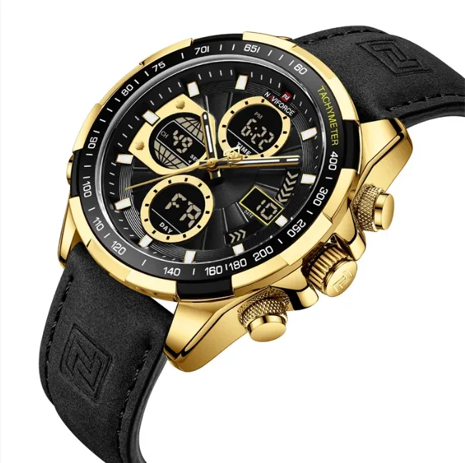 Naviforce 9197 L For Men- Black Gold