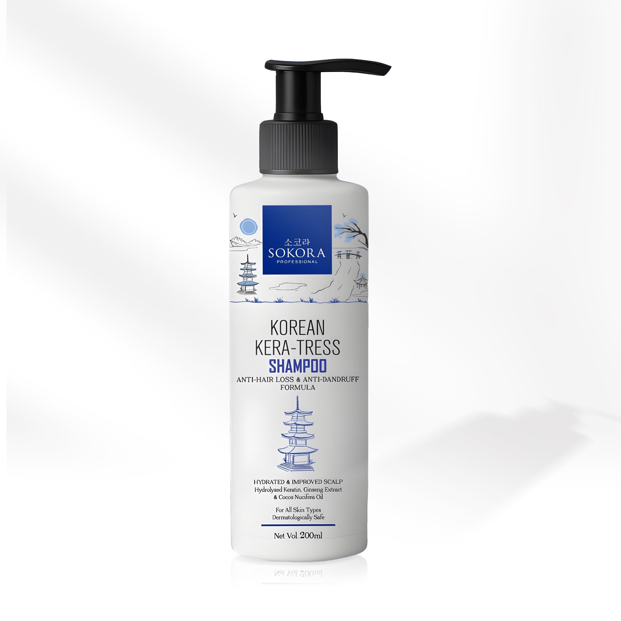 SOKORA Korean Kera Tress Anti Hair Fall & Anti Dandruff Shampoo