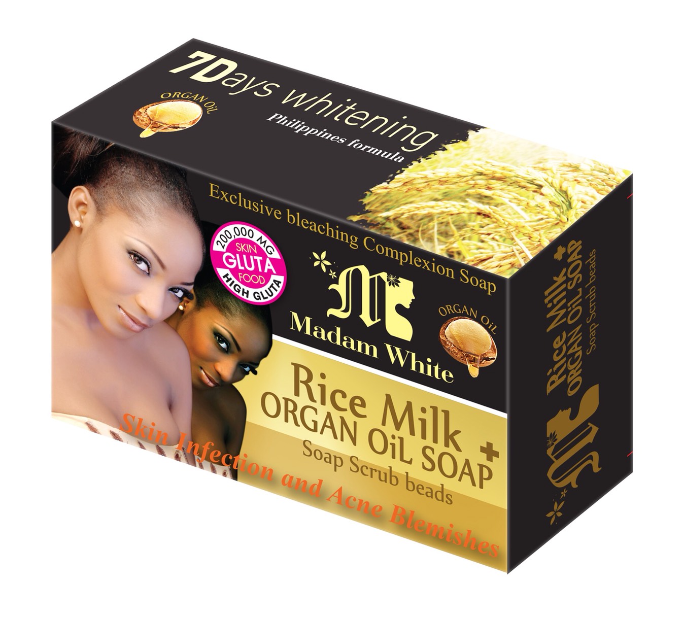 Madam White Rice Milk Argan Oil Soap -160gm