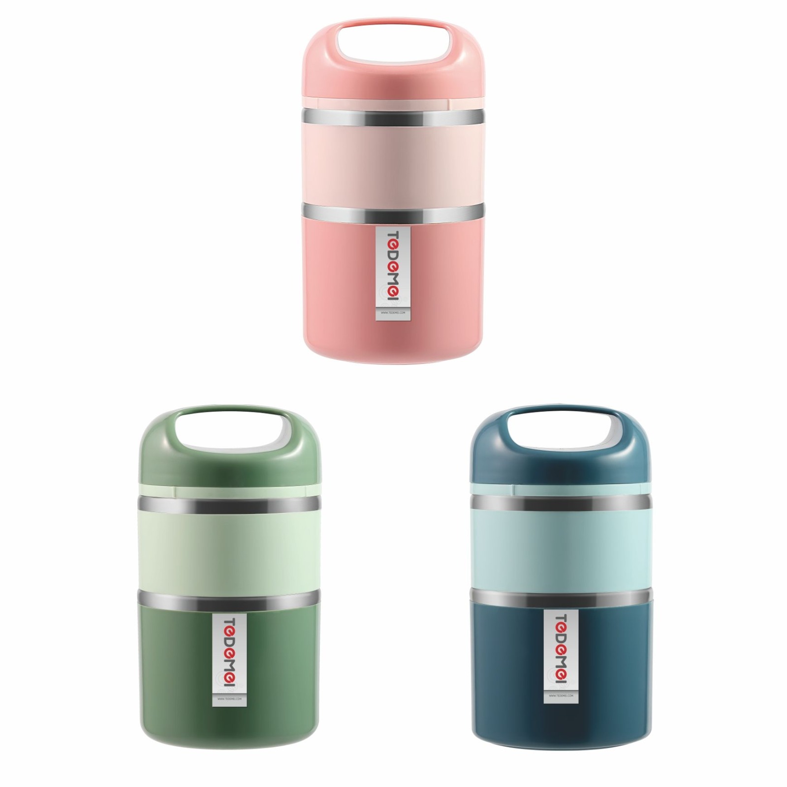 TEDEMEI 2 Layers Stainless Steel Lunch Box