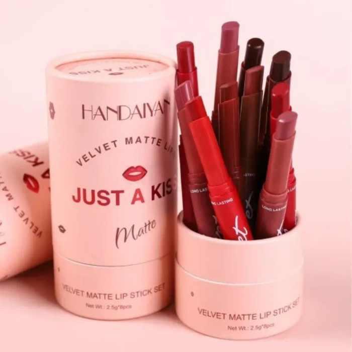 Handaiyan Just A Kiss – 8 pcs Velvet Matte Lipstick Set
