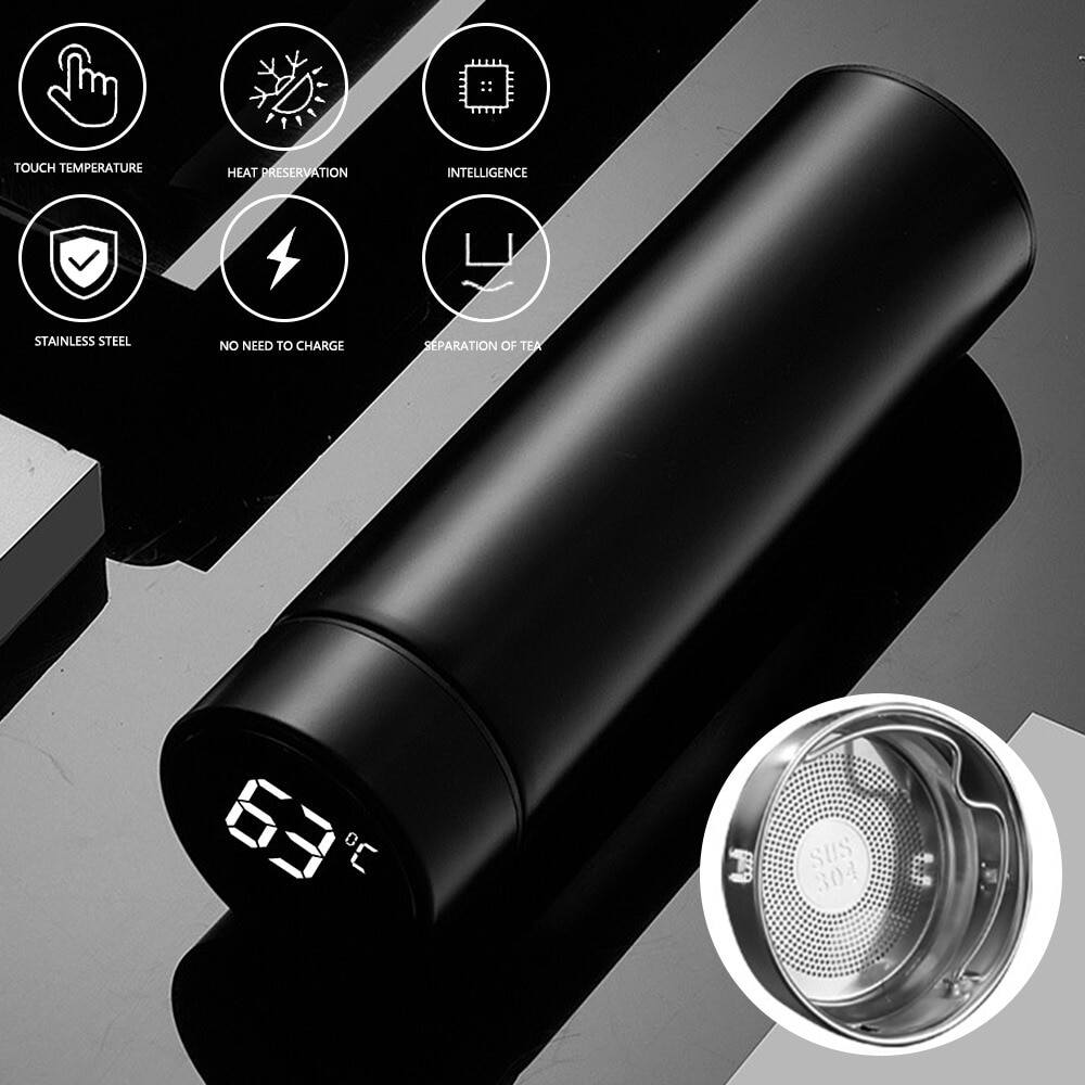 Smart Temperature Display Stainless Steel Vacuum Flask (500ml)